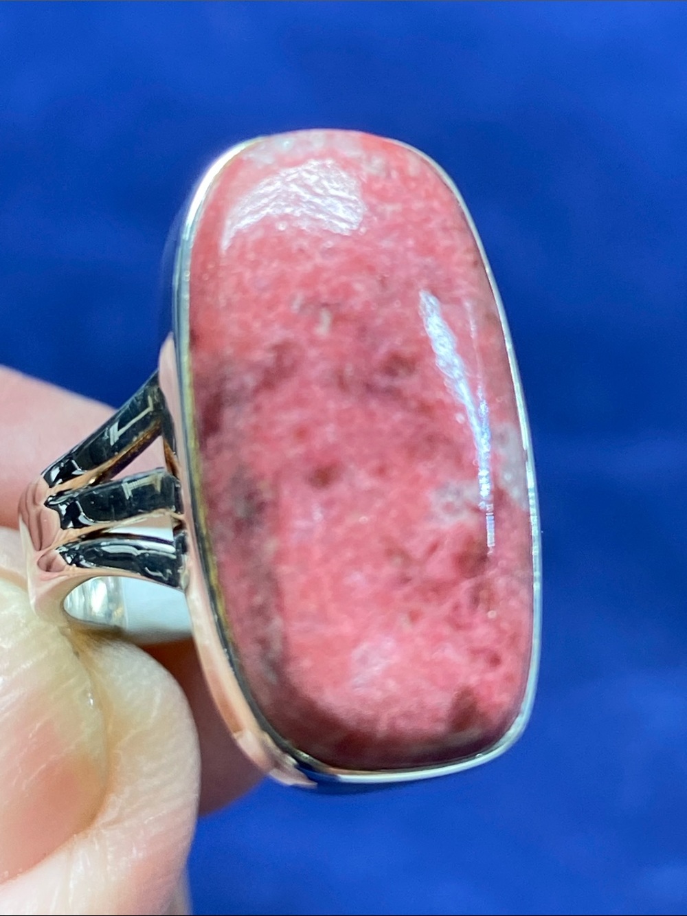 Sterling Ring with Pink Thulite Stone Size 6